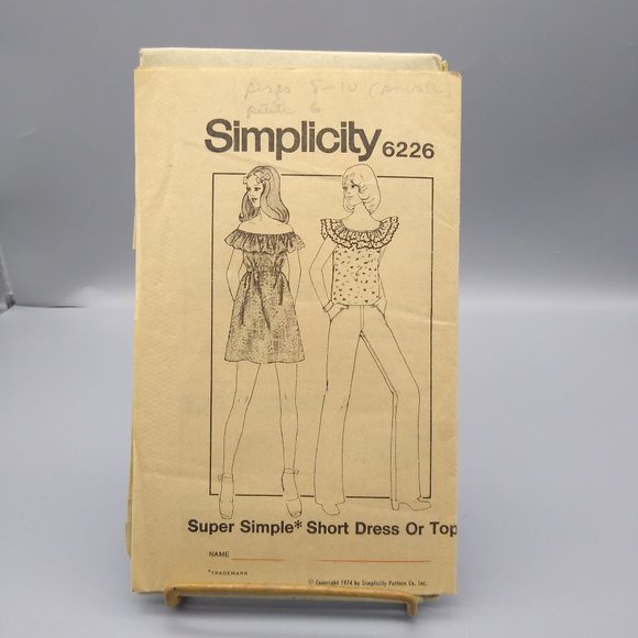 UNCUT Vintage Sewing PATTERN Simplicity 6226, Misses 1974 Super Simple Short - Picture 1 of 1